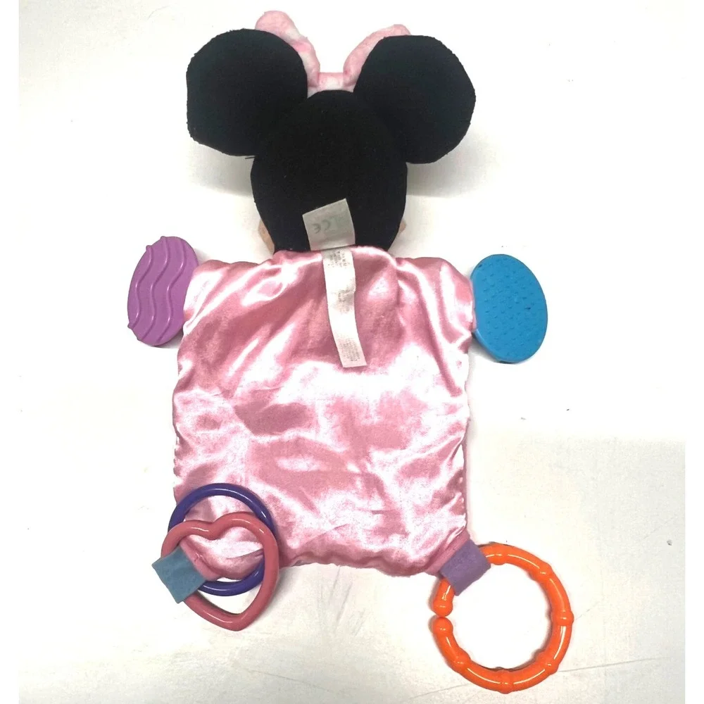 Disney Baby Minnie Mouse‎ Activity Toy Teether Blanket Lovey Rings Tags